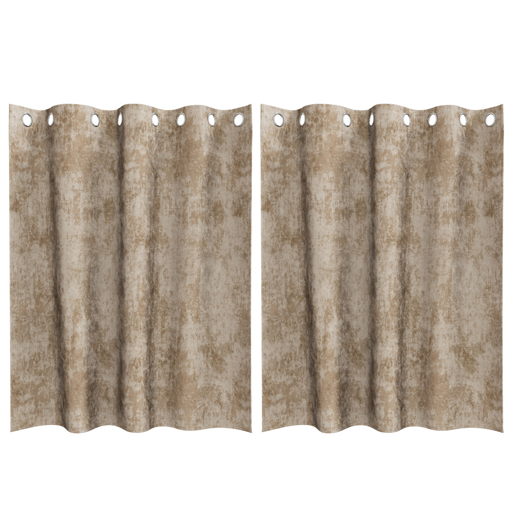 Produktbild för Sammetsgardiner 2 pcs champagne 140 x 140 cm Sammet