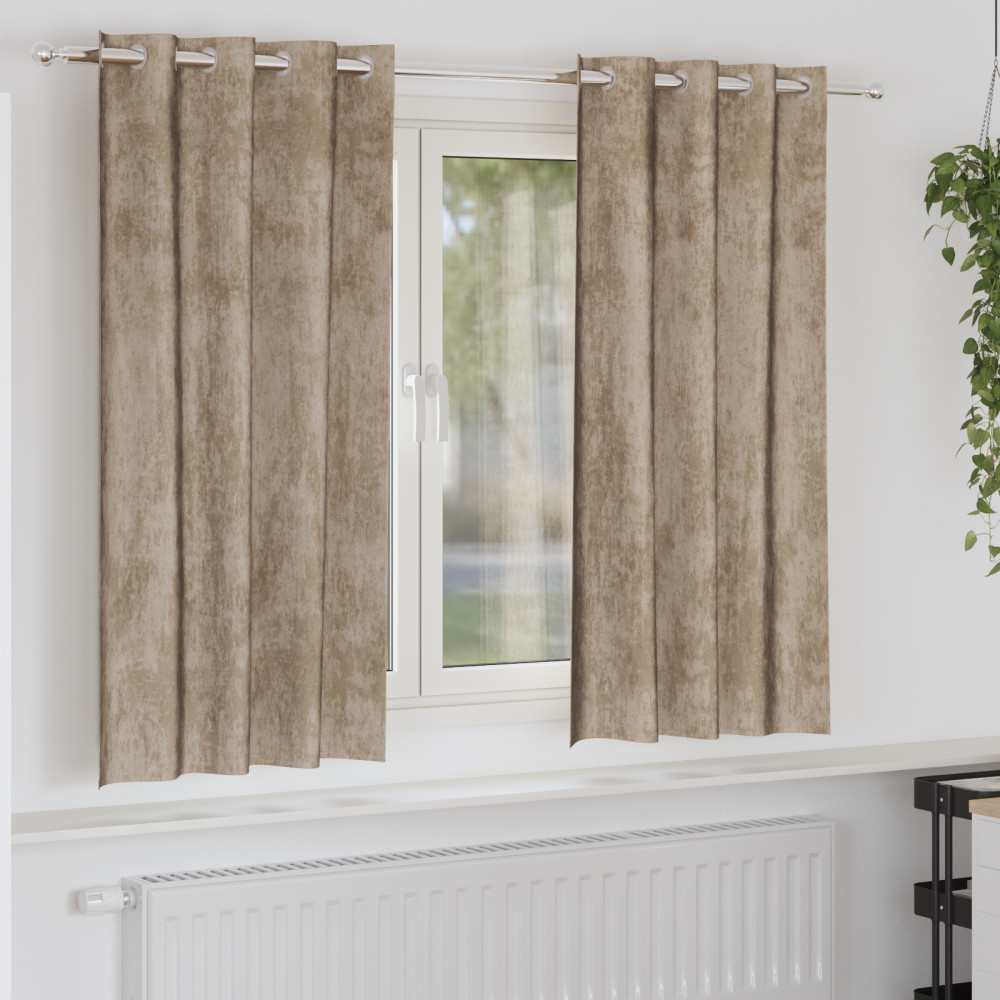 Produktbild för Sammetsgardiner 2 pcs champagne 175 x 140 cm Sammet