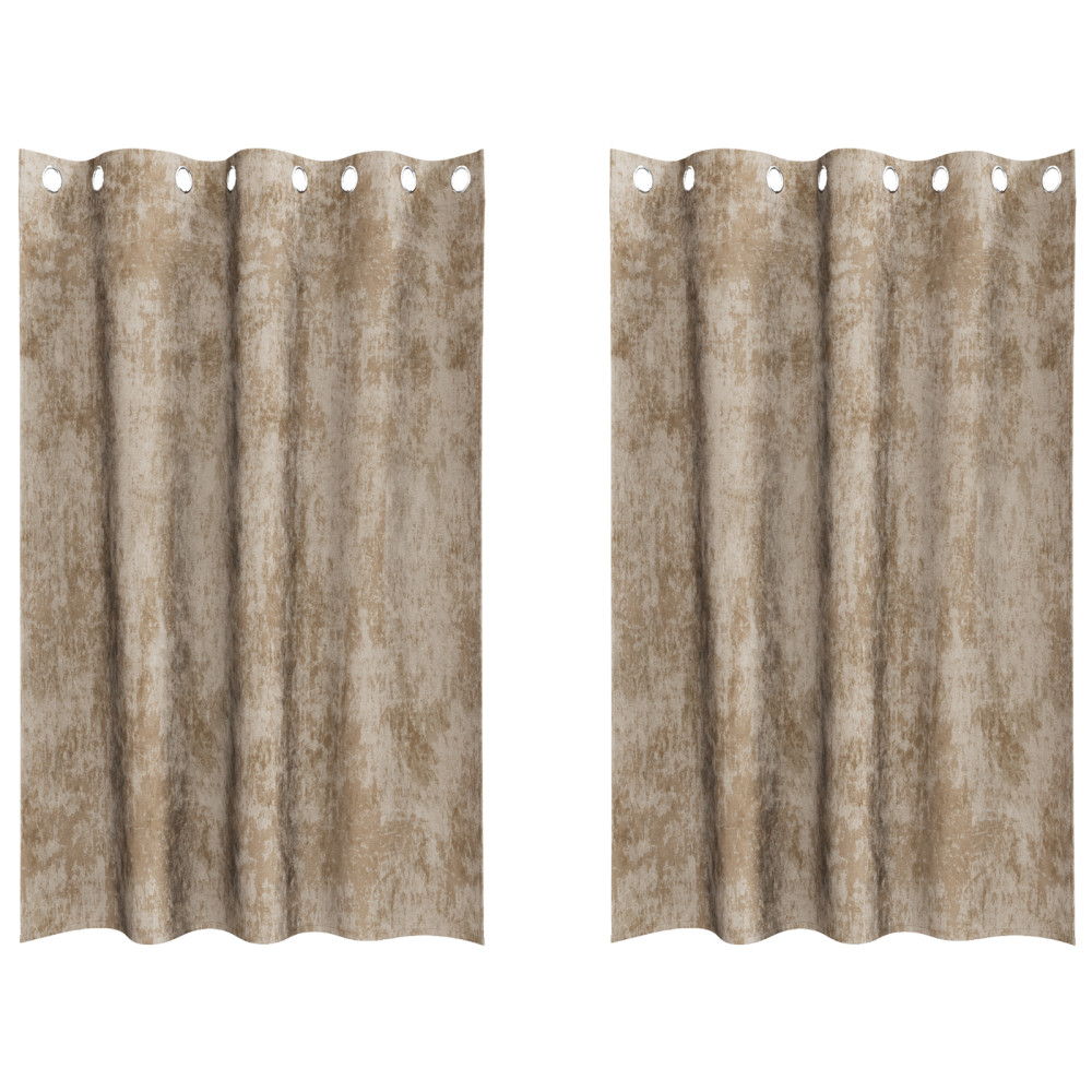 Produktbild för Sammetsgardiner 2 pcs champagne 175 x 140 cm Sammet
