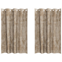 Produktbild för Sammetsgardiner 2 pcs champagne 175 x 140 cm Sammet