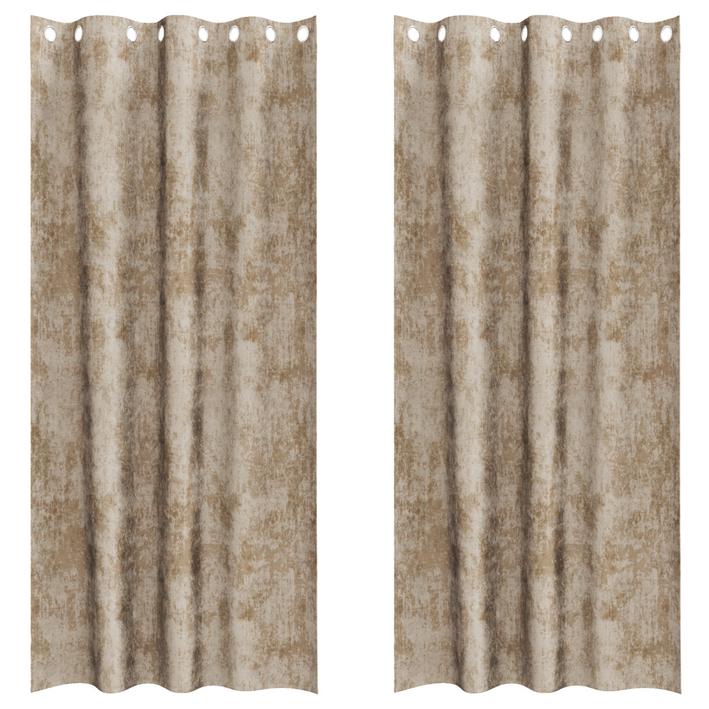 Produktbild för Sammetsgardiner 2 pcs champagne 225 x 140 cm Sammet