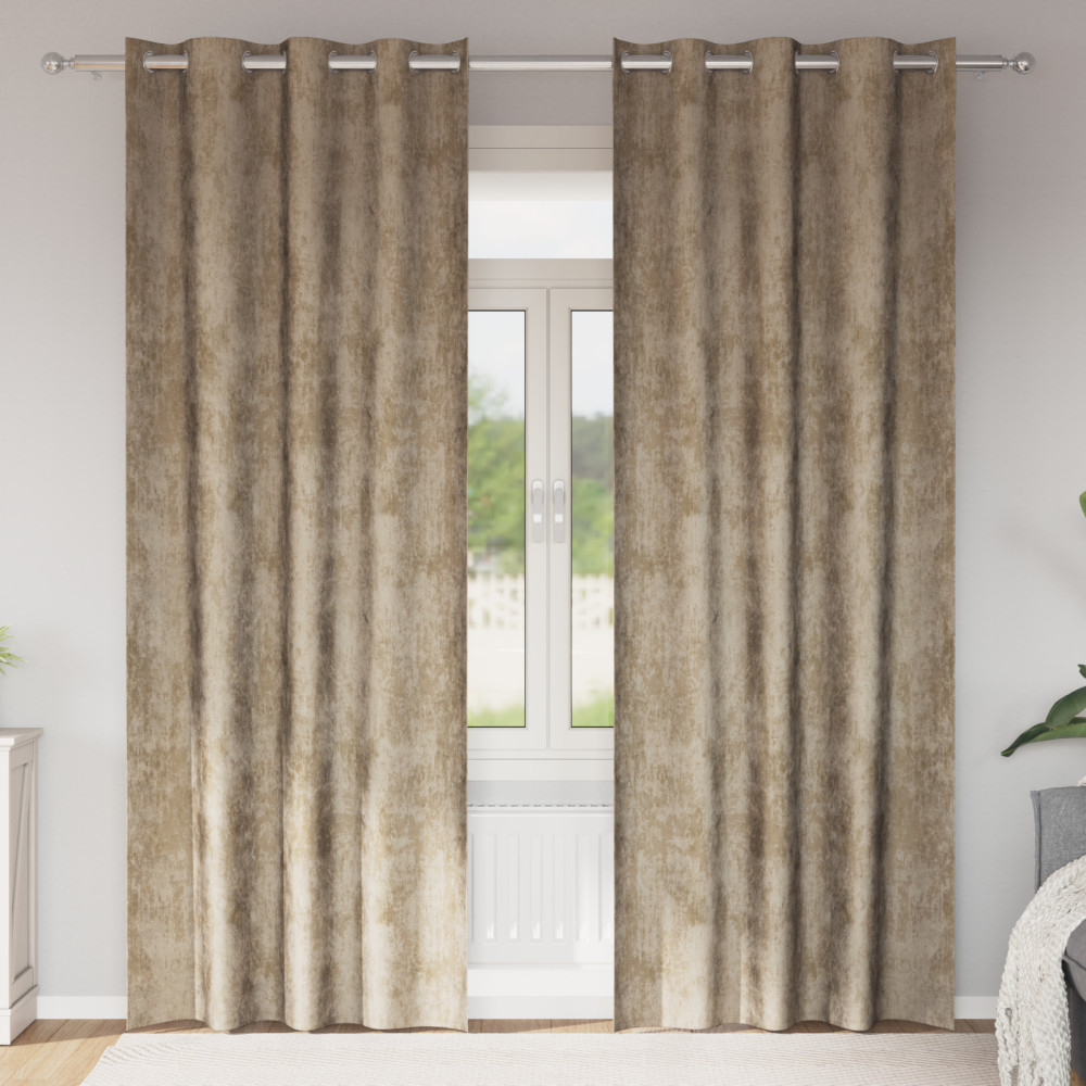 Produktbild för Sammetsgardiner 2 pcs champagne 245 x 140 cm Sammet