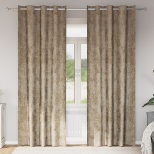 vidaXL Sammetsgardiner 2 pcs champagne 245 x 140 cm Sammet - Gardiner & Persienner