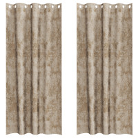Produktbild för Sammetsgardiner 2 pcs champagne 245 x 140 cm Sammet