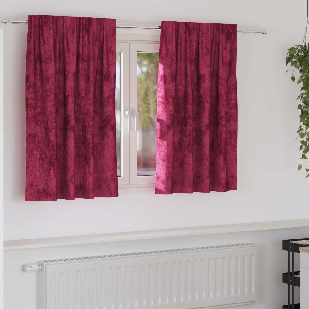 Produktbild för Sammetsgardiner med gardiner 2 pcs Vinröd 140 x 140 cm Sammet