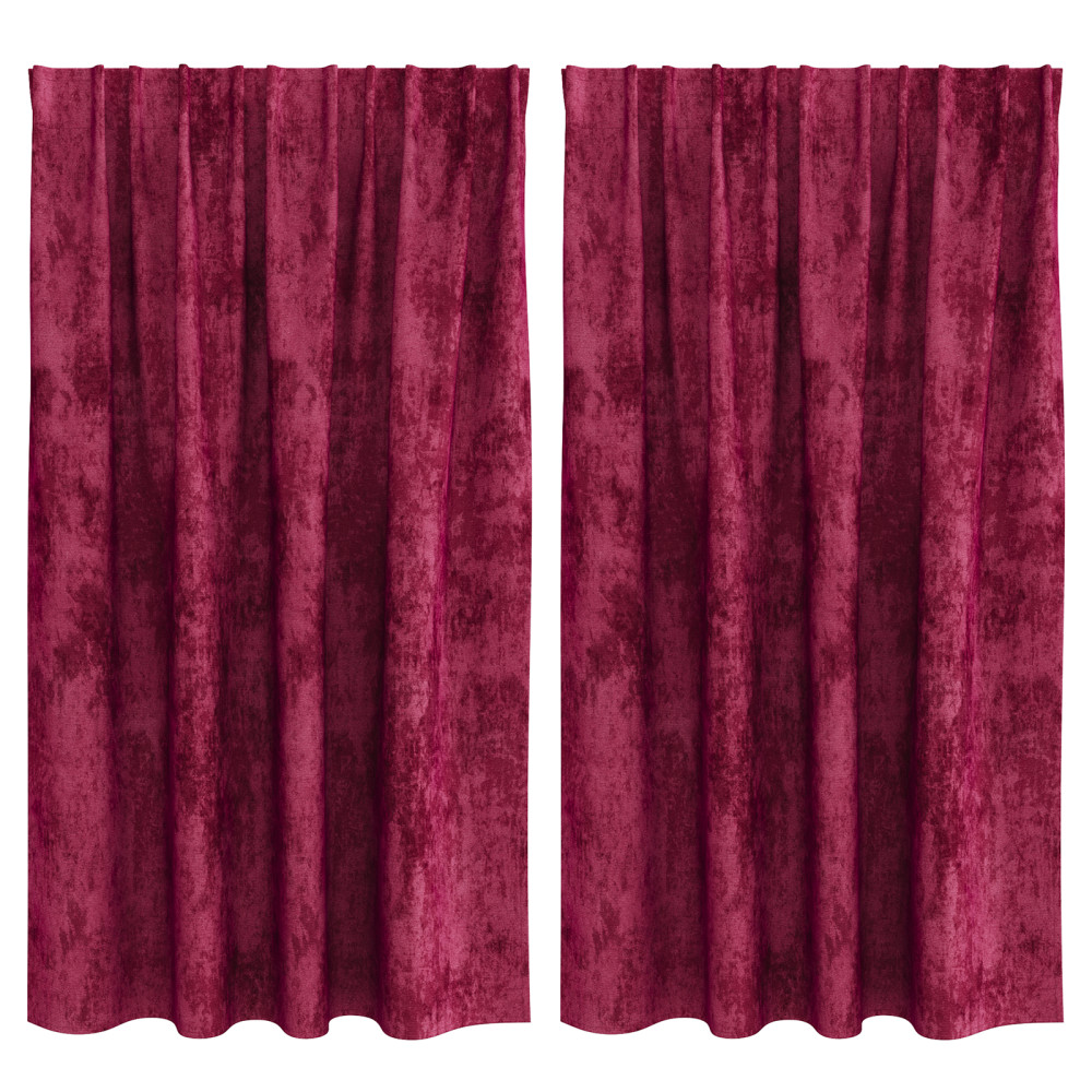 Produktbild för Sammetsgardiner med gardiner 2 pcs Vinröd 140 x 140 cm Sammet