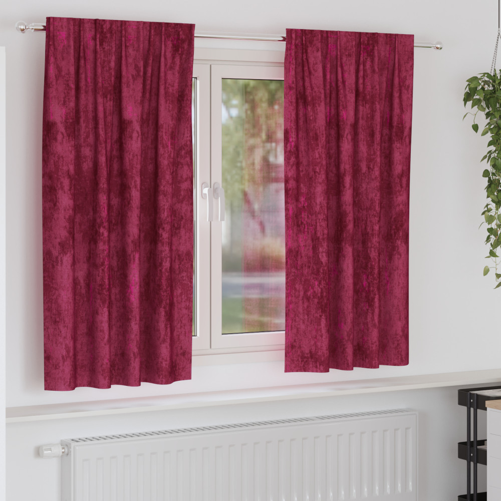 Produktbild för Sammetsgardiner med gardiner 2 pcs Vinröd 175 x 140 cm Sammet