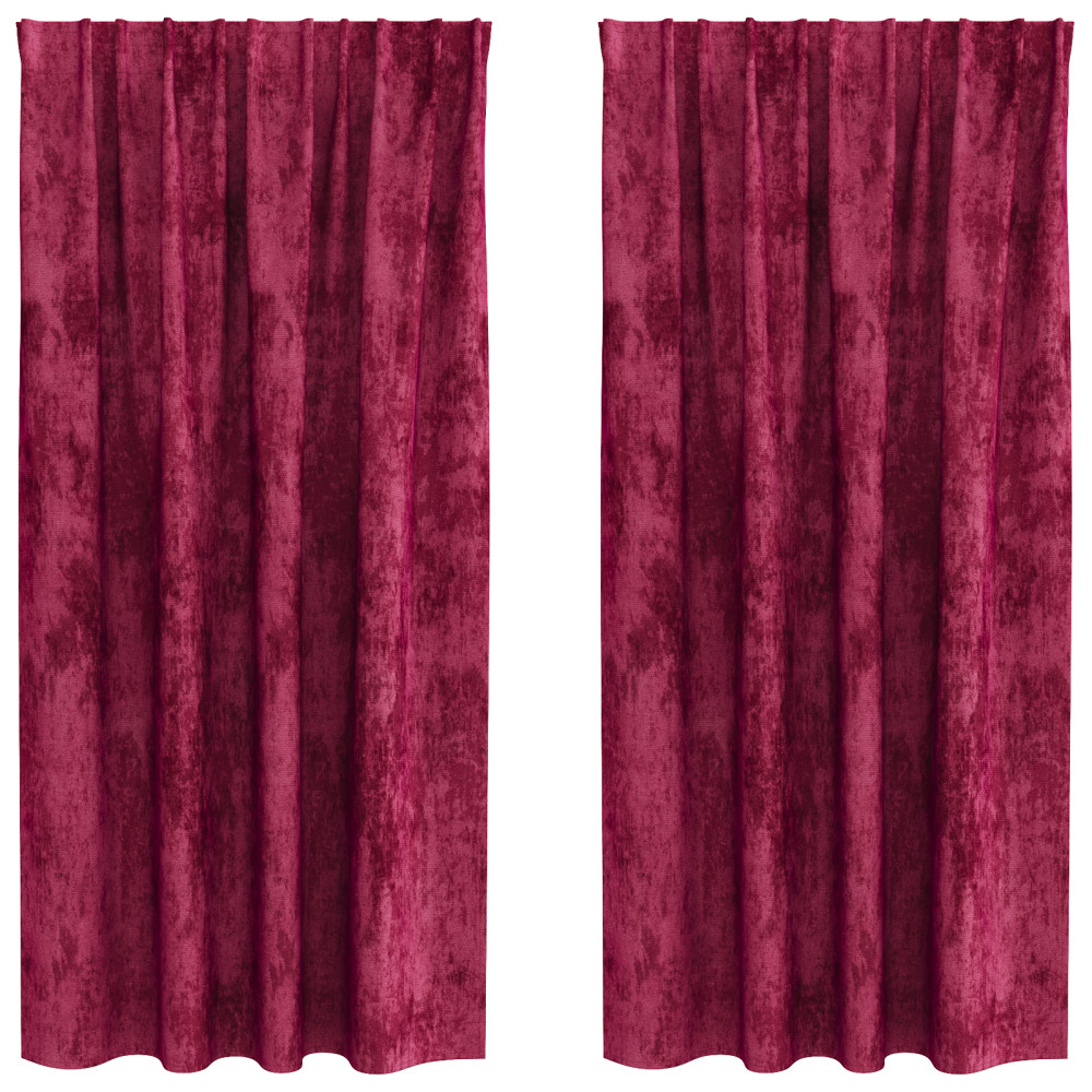 Produktbild för Sammetsgardiner med gardiner 2 pcs Vinröd 175 x 140 cm Sammet