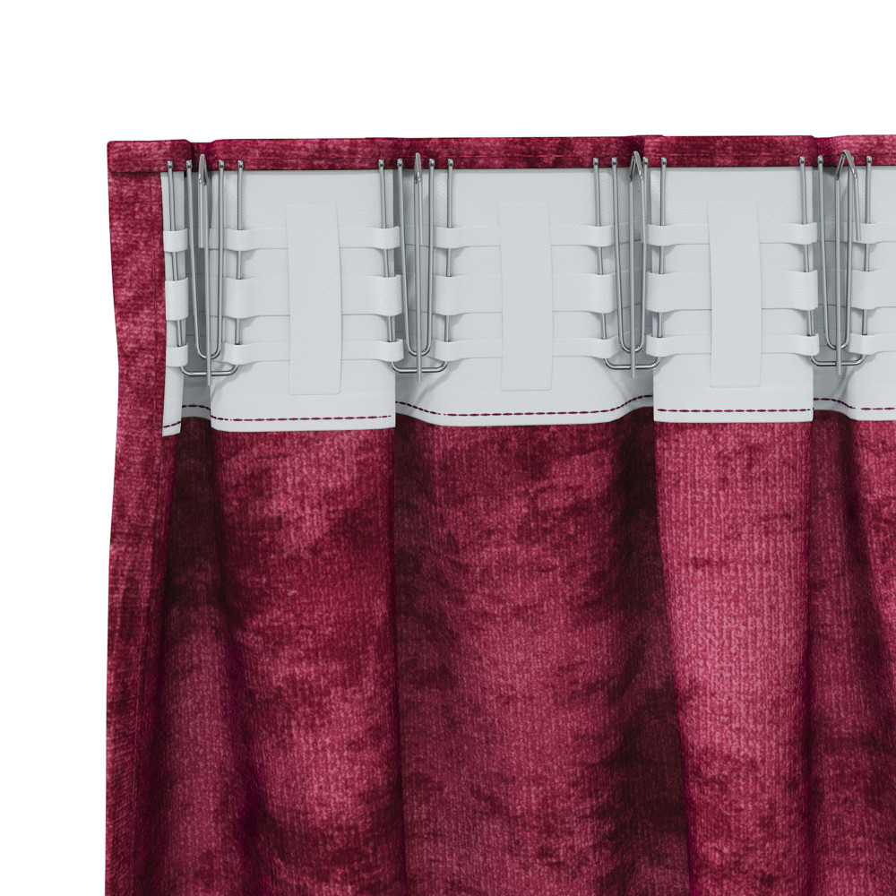 Produktbild för Sammetsgardiner med gardiner 2 pcs Vinröd 175 x 140 cm Sammet