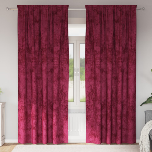 vidaXL Sammetsgardiner med gardiner 2 pcs Vinröd 225 x 140 cm Sammet - Gardiner & Persienner