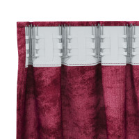 Produktbild för Sammetsgardiner med gardiner 2 pcs Vinröd 260 x 140 cm Sammet