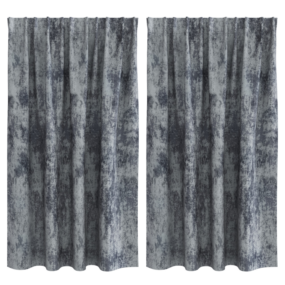 Produktbild för Sammetsgardiner 2 pcs Silvergrå 140 x 140 cm Sammet