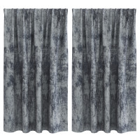 Produktbild för Sammetsgardiner 2 pcs Silvergrå 140 x 140 cm Sammet