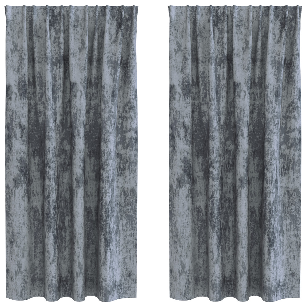Produktbild för Sammetsgardiner 2 pcs Silvergrå 175 x 140 cm Sammet
