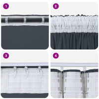 Produktbild för Sammetsgardiner 2 pcs Silvergrå 260 x 140 cm Sammet