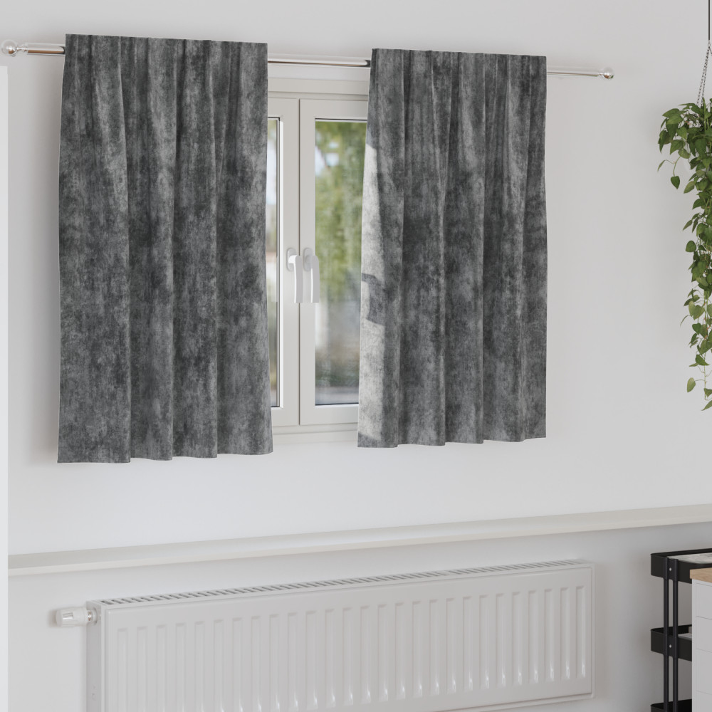 Produktbild för Sammetsgardiner med gardiner 2 pcs Grå 140 x 140 cm Sammet