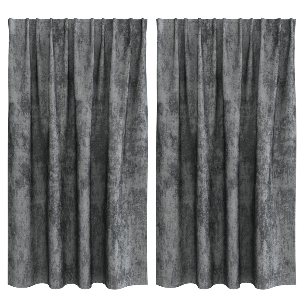 Produktbild för Sammetsgardiner med gardiner 2 pcs Grå 140 x 140 cm Sammet