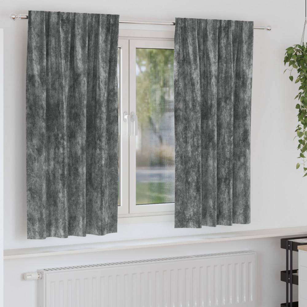 Produktbild för Sammetsgardiner med gardiner 2 pcs Grå 175 x 140 cm Sammet