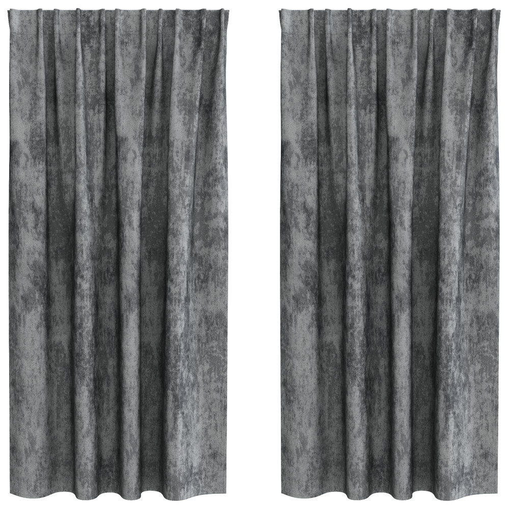 Produktbild för Sammetsgardiner med gardiner 2 pcs Grå 175 x 140 cm Sammet