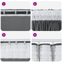 Produktbild för Sammetsgardiner med gardiner 2 pcs Grå 225 x 140 cm Sammet