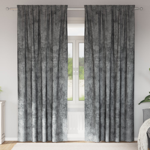 vidaXL Sammetsgardiner med gardiner 2 pcs Grå 260 x 140 cm Sammet