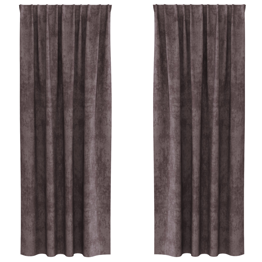 Produktbild för Sammetsgardiner med gardiner 2 pcs Brun 225 x 140 cm Sammet
