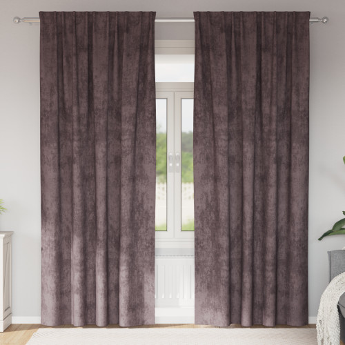 vidaXL Sammetsgardiner med gardiner 2 pcs Brun 245 x 140 cm Sammet