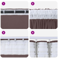 Produktbild för Sammetsgardiner med gardiner 2 pcs Brun 260 x 140 cm Sammet