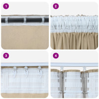Produktbild för Sammetsgardiner med gardiner 2 pcs Kräm 245 x 140 cm Sammet