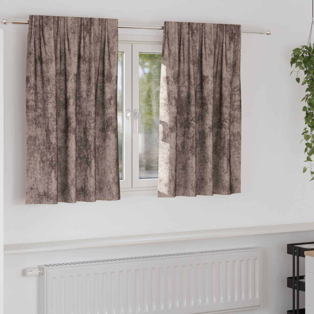 Produktbild för Sammetsgardiner 2 pcs Cappuccino 140 x 140 cm Sammet