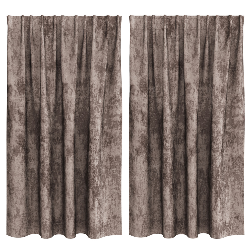 Produktbild för Sammetsgardiner 2 pcs Cappuccino 140 x 140 cm Sammet