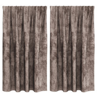 Produktbild för Sammetsgardiner 2 pcs Cappuccino 140 x 140 cm Sammet