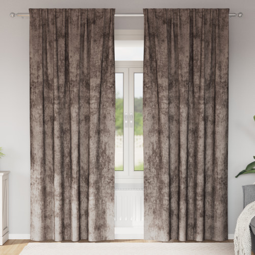 vidaXL Sammetsgardiner 2 pcs Cappuccino 225 x 140 cm Sammet
