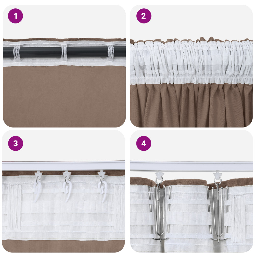 Produktbild för Sammetsgardiner 2 pcs Cappuccino 245 x 140 cm Sammet