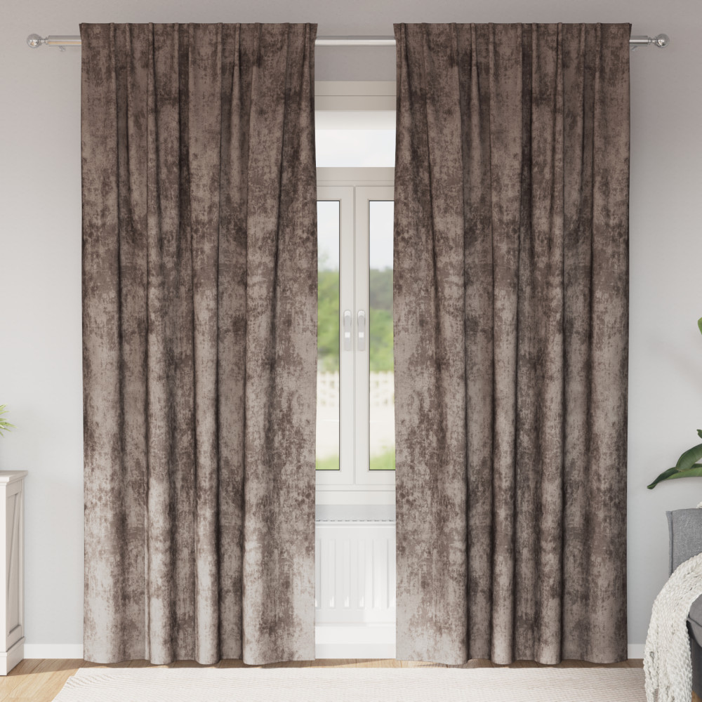 Produktbild för Sammetsgardiner 2 pcs Cappuccino 260 x 140 cm Sammet