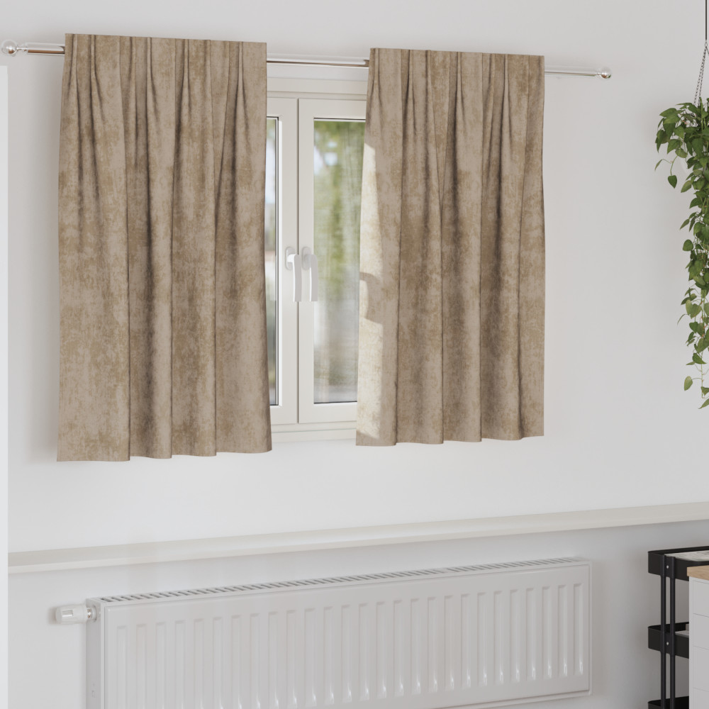 Produktbild för Sammetsgardiner 2 pcs champagne 140 x 140 cm Sammet