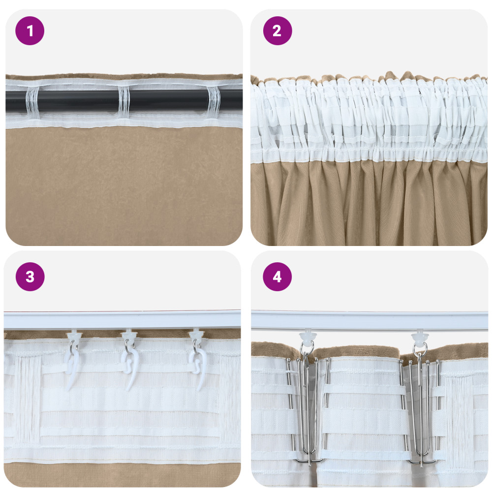 Produktbild för Sammetsgardiner 2 pcs champagne 140 x 140 cm Sammet