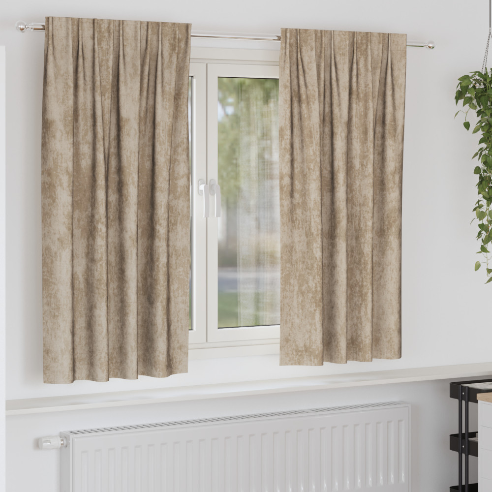 Produktbild för Sammetsgardiner 2 pcs champagne 175 x 140 cm Sammet