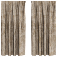 Produktbild för Sammetsgardiner 2 pcs champagne 175 x 140 cm Sammet