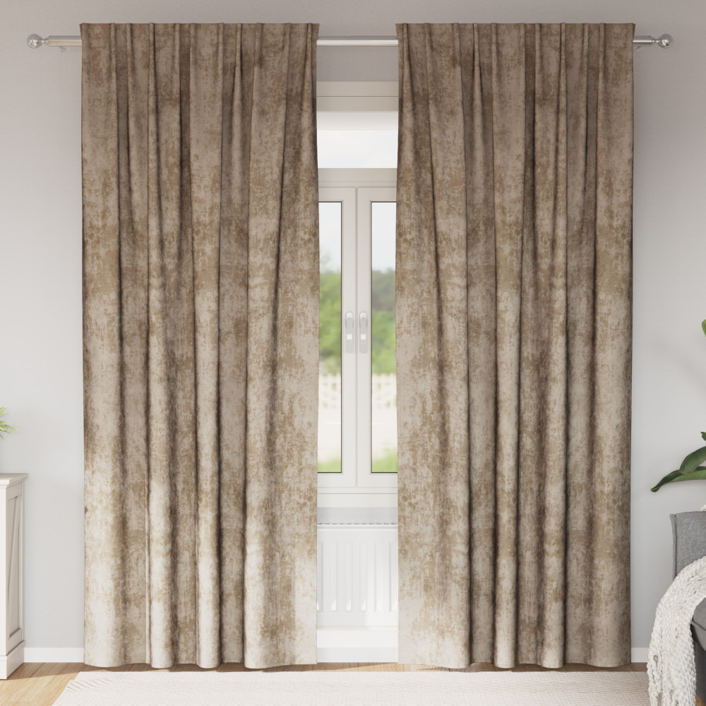 Produktbild för Sammetsgardiner 2 pcs champagne 225 x 140 cm Sammet