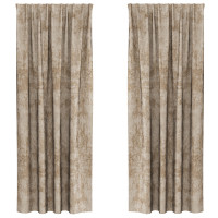 Produktbild för Sammetsgardiner 2 pcs champagne 245 x 140 cm Sammet