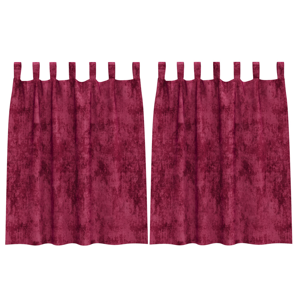 Produktbild för Sammetsgardiner med gardiner 2 pcs Vinröd 140 x 140 cm Sammet