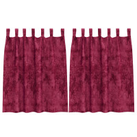 Produktbild för Sammetsgardiner med gardiner 2 pcs Vinröd 140 x 140 cm Sammet