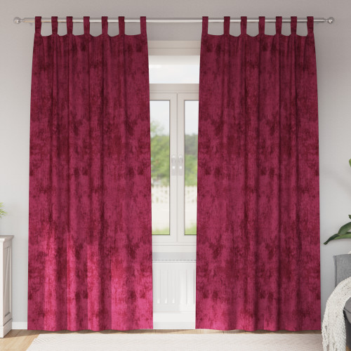 vidaXL Sammetsgardiner med gardiner 2 pcs Vinröd 260 x 140 cm Sammet