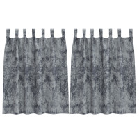Produktbild för Sammetsgardiner 2 pcs Silvergrå 140 x 140 cm Sammet