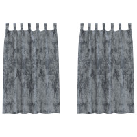 Produktbild för Sammetsgardiner 2 pcs Silvergrå 175 x 140 cm Sammet