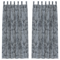 Produktbild för Sammetsgardiner 2 pcs Silvergrå 225 x 140 cm Sammet