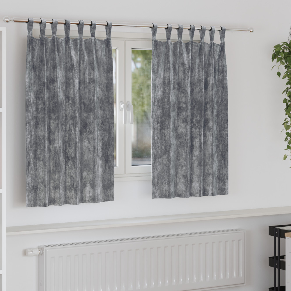 Produktbild för Sammetsgardiner med gardiner 2 pcs Grå 140 x 140 cm Sammet