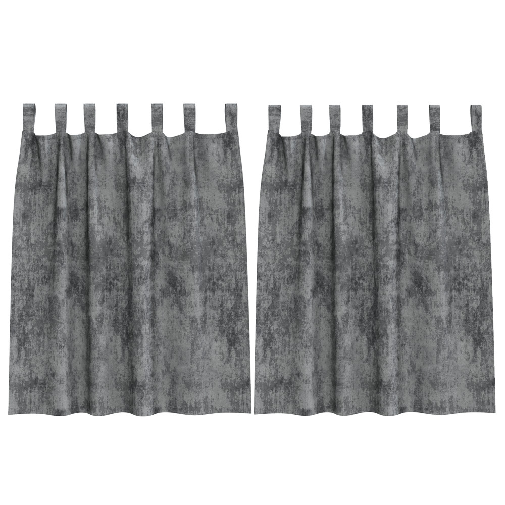 Produktbild för Sammetsgardiner med gardiner 2 pcs Grå 140 x 140 cm Sammet