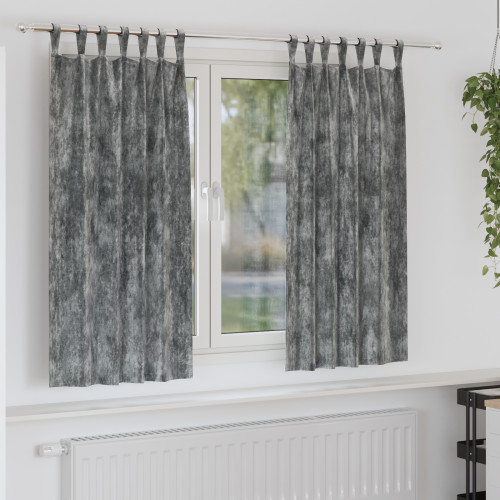 vidaXL Sammetsgardiner med gardiner 2 pcs Grå 175 x 140 cm Sammet